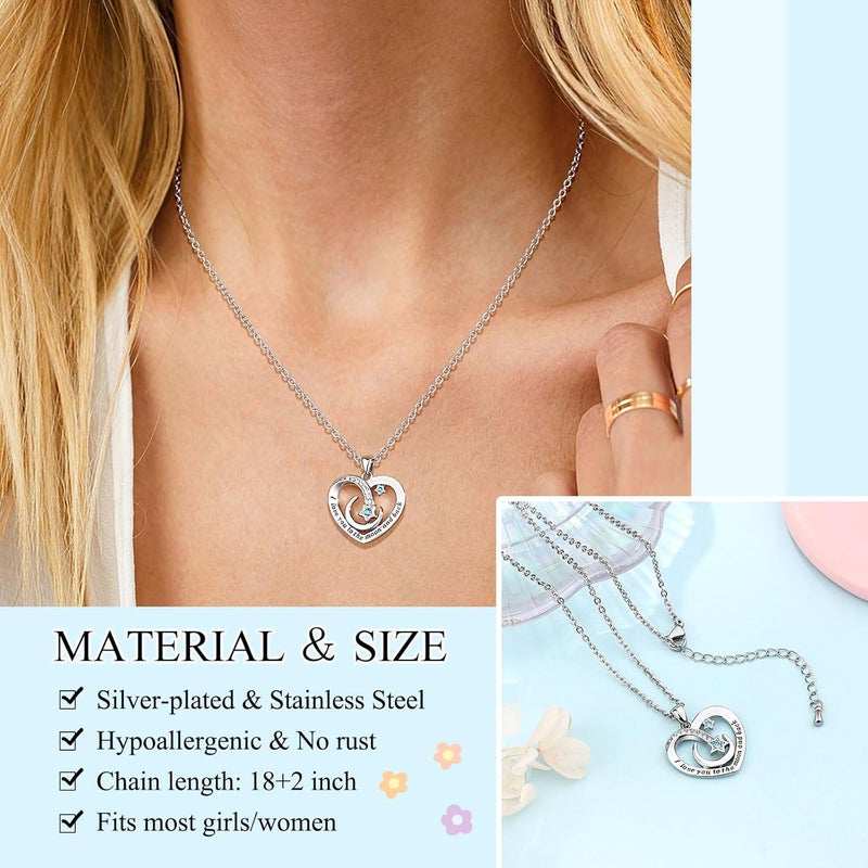 UPROMI To My Granddaughter/Daughter/Niece Gifts Necklace, Valentines Christmas Birthday Gifts, I Love You to The Moon and Back - Image 4